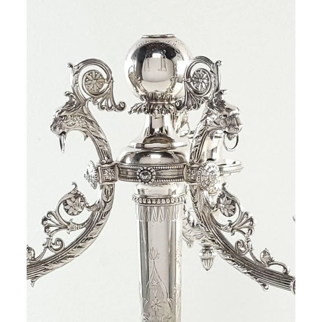 Silver Rare English Silver Plated Partial Candelabra in the Indian Style, Circa 1860 For Sale - Image 8 of 9