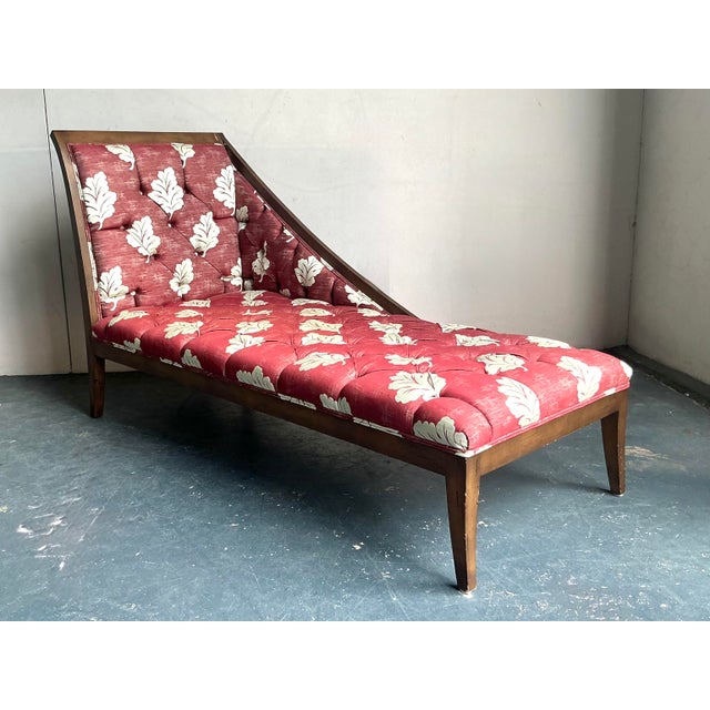 Vintage Regency Tufted Chaise Lounge For Sale - Image 4 of 10