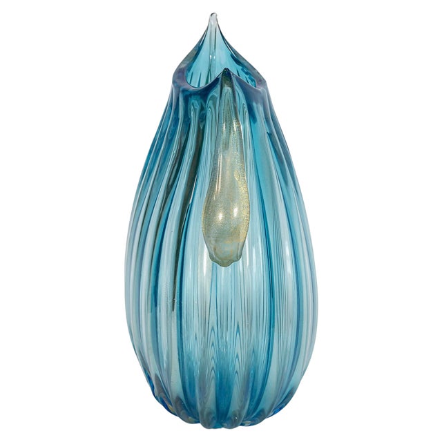 Vintage Italian Handmade Murano Glass Vase by Pino Signoretto For Sale - Image 4 of 10