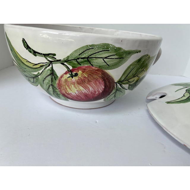 Vintage Hand-Painted Italian Farmhouse Ceramic Pottery Large Soup Tureen | Made in Italy For Sale - Image 15 of 16