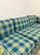 Blue Vintage MCM Retro Plaid Sofa in Electric Blue and Green With Nailhead Trim For Sale - Image 8 of 13