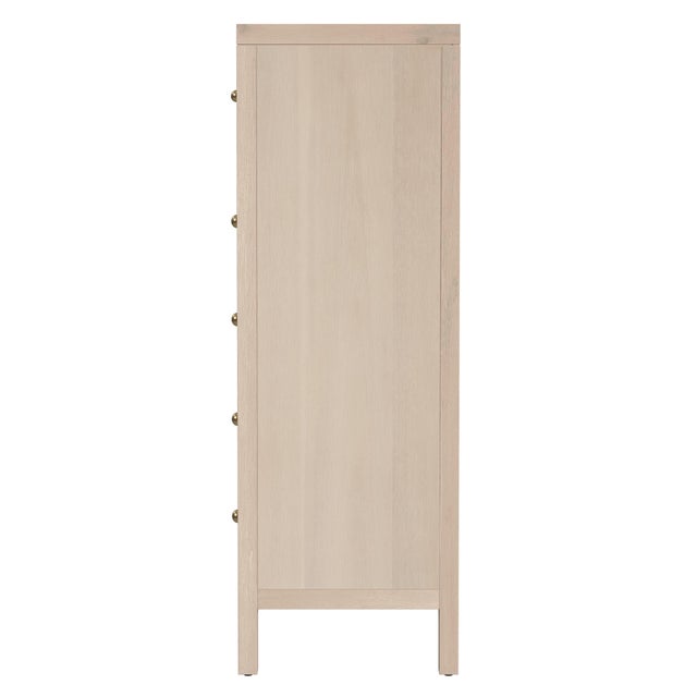 2020s Nora 36 in. W Rectangular Wood 5 Drawer Tall Dresser, Antique Taupe For Sale - Image 5 of 8