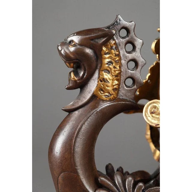 Brown Large 19th Century Bronze Candelabra, Set of 2 For Sale - Image 8 of 18