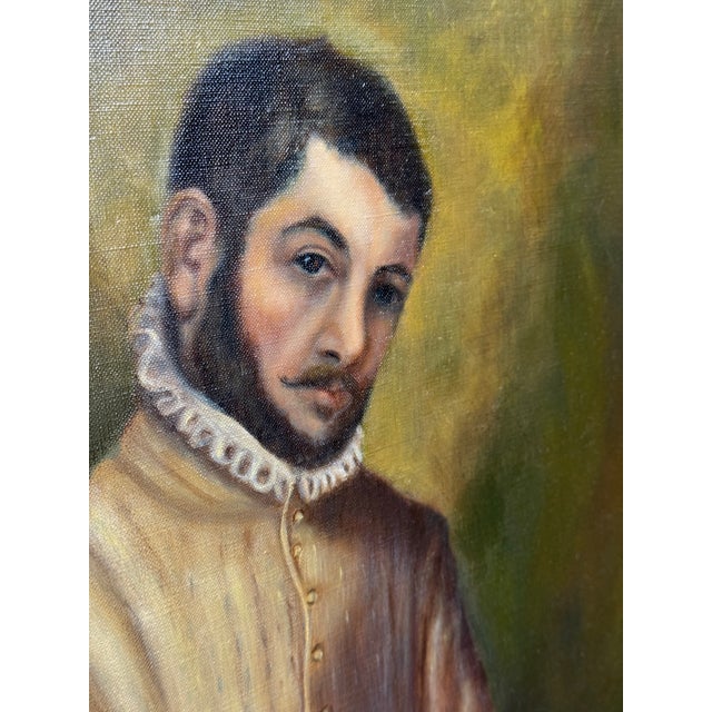 1969 Oil on Canvas Reproduction Giovanni Battista Moroni of Il Sarto 'The Tailor' - Framed For Sale - Image 14 of 17
