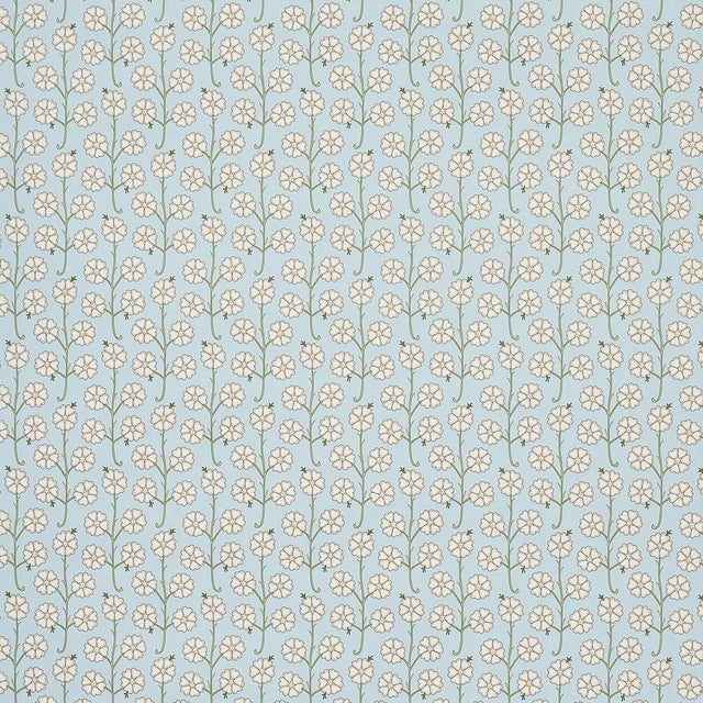 Sample - Schumacher x Neisha Crosland Gardenia Wallpaper in Egg Blue For Sale