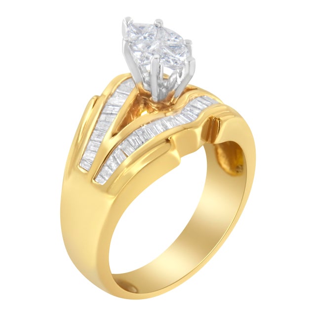 Haus of Brilliance 14KT Two-Toned Gold Diamond Cocktail Ring (1 cttw, H-I Color, SI1-SI2 Clarity) For Sale - Image 4 of 6