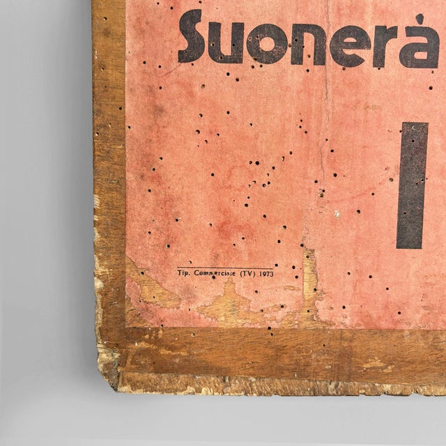 Mid-Century Modern Italian Wooden Advertising Sign, 1970s For Sale - Image 14 of 16