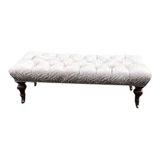 P. Kaufman Fabric Tufted Ottoman For Sale