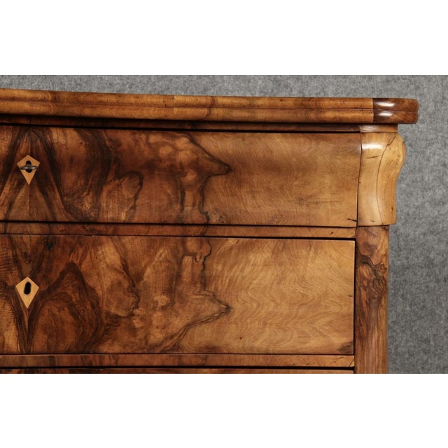 Biedermeier Secretary Chest in Walnut, 1830s For Sale - Image 10 of 18
