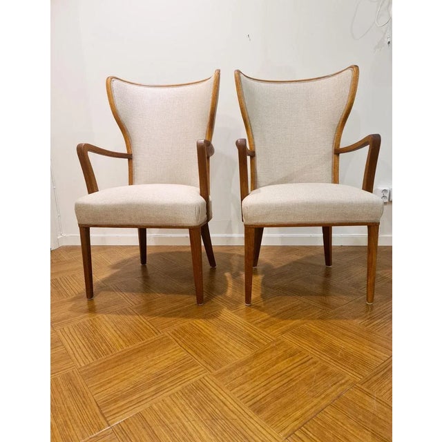 Wood Art Deco Lounge Chairs, Sweden, 1940s, Set of 2 For Sale - Image 7 of 13