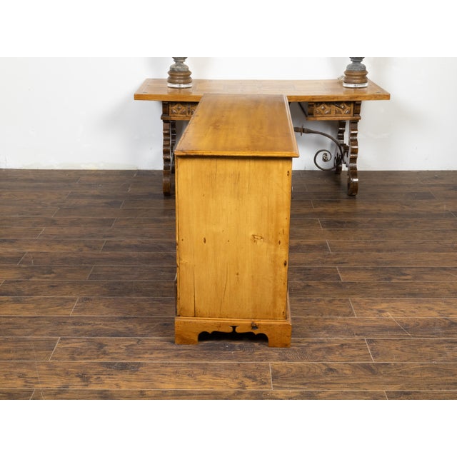 Wood French 19th Century Pine Buffet with Two Doors and Carved Ogee Bracket Feet For Sale - Image 7 of 11
