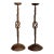 Antique Arts & Crafts Wrought Iron Forged Mantle Candlestick Holders - A Pair For Sale