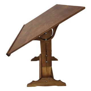 Antique Hamilton Drafting Table Drafting Desk Adjustable Height and Slope For Sale