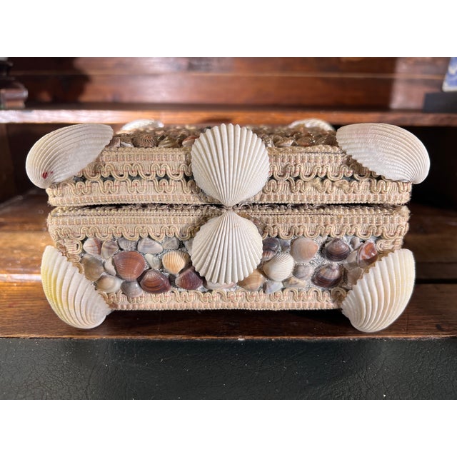 Wood Vintage Mediterranean Grotto Style Decorative Box With Velvet Interior For Sale - Image 7 of 13