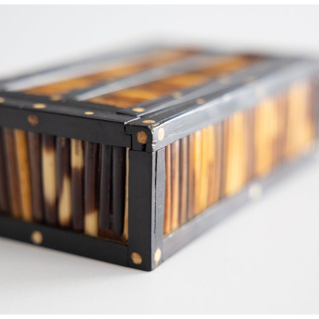 Antique Anglo Indian Ebony & Porcupine Quill Box For Sale - Image 10 of 11