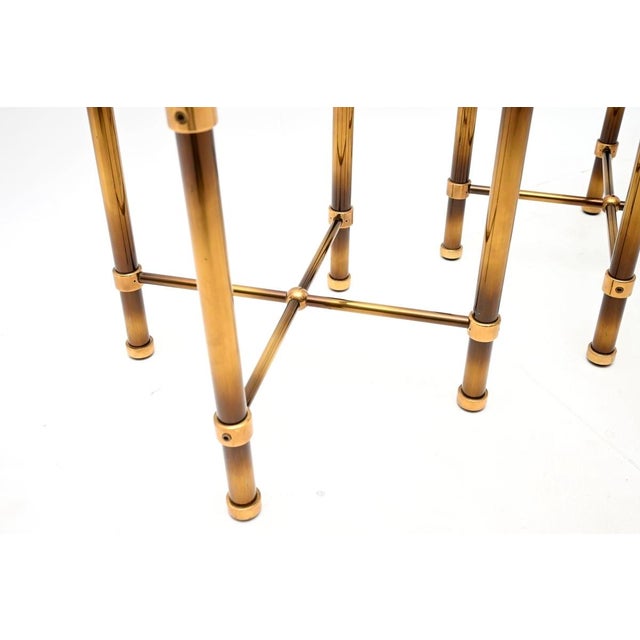 Vintage French Brass and Glass Side Tables, 1970s, Set of 2 For Sale - Image 9 of 11