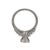 Princess Cut Accented Platinum Engagement Ring Cz Center, Size 7 For Sale - Image 4 of 5
