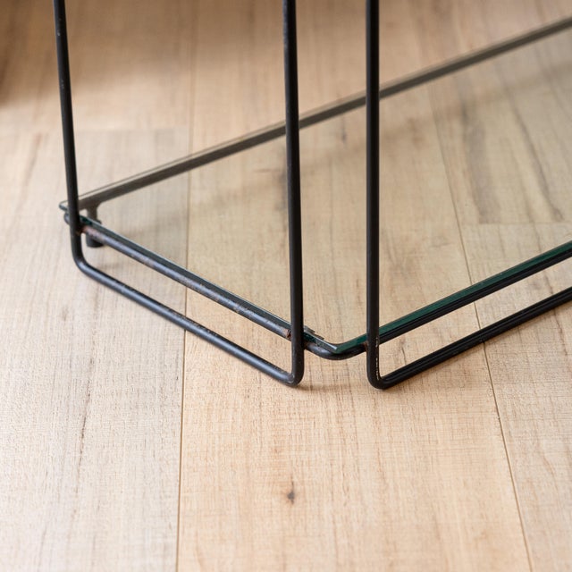 Max Sauze for Atrow “Isocèle” Black Metal & Glass Étagère, France, C. 1969 For Sale - Image 14 of 14
