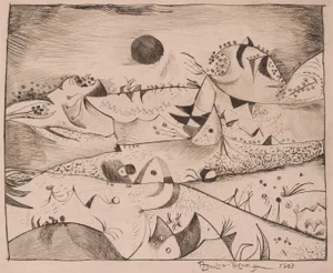 Federico Aguilar Alcuaz, Landscape, 20th Century, Etching