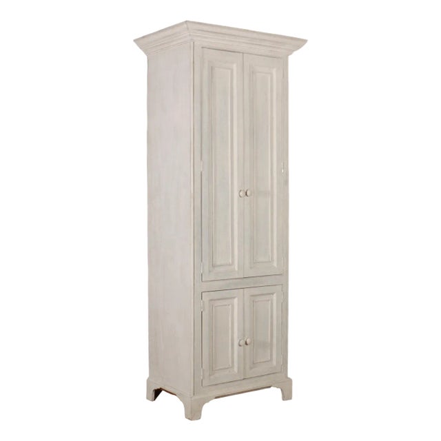 Painted Pine Linen Cupboard, 1890s For Sale