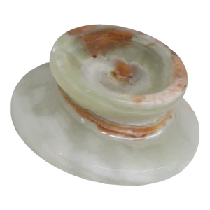 Onyx Green and Brown Marbled Candle Holder