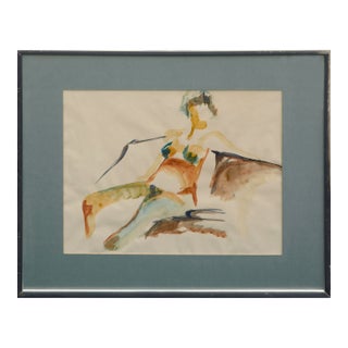 Seated Nude Figure by Doris Ann Warner For Sale