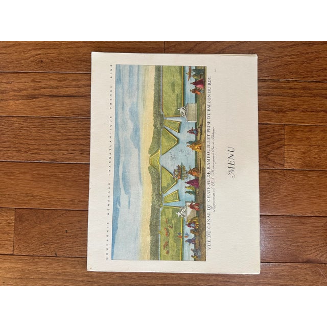 Set of 3 Vibrant French Line Menus 1960's Shipping Included For Sale - Image 6 of 8