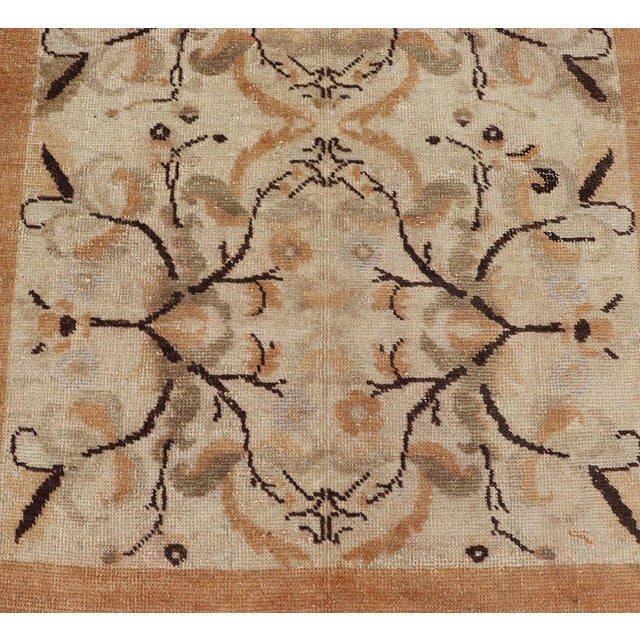 Mid 20th Century Vintage Turkish Oushak Rug With All-Over Floral Design - 3′3″ × 6′3″ For Sale - Image 5 of 12