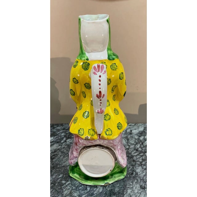 19th Century Polychrome French Faience Wine Decanter For Sale - Image 4 of 14