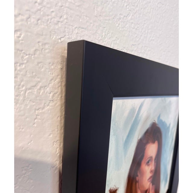 Looking Back by Ryan Morse | Oil on Board Portrait of a Woman with Long Hair For Sale - Image 4 of 4