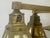 Brass Antique Arts & Crafts Mission 4-Light Brass Chandelier With Colorful "Slag Glass" Shades For Sale - Image 8 of 9