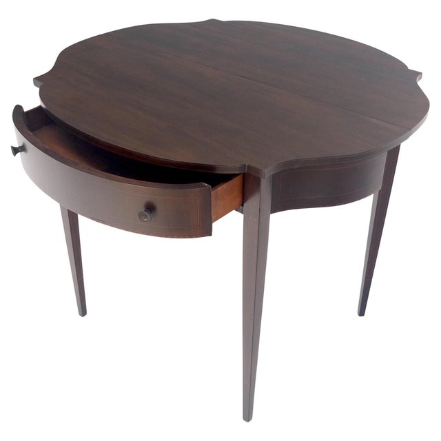 Flip Top Mahogany One Drawer Console Game Sofa Breakfast Top MINT