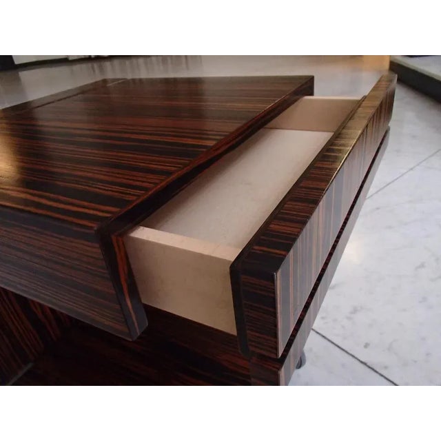 1980s Macassar Bedside Table on Wheels For Sale - Image 5 of 11