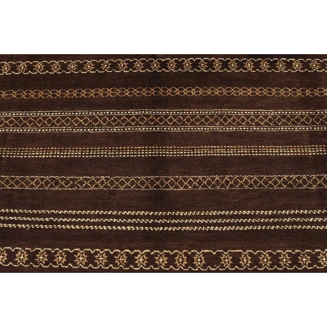 2020s Gabbeh Rug 8’2” X 10’4” Brown Wool Contemporary Hand-Knotted Carpet For Sale - Image 5 of 14