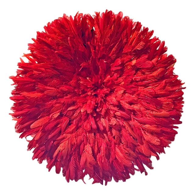 Vintage Red African Juju Hat Wall Art Medium For Sale