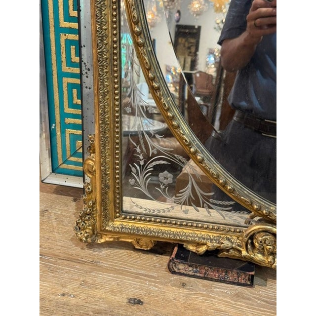 19th C. French Louis XVI Giltwood Mirror For Sale In Dallas - Image 6 of 10