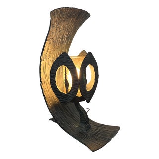 Hammered Iron and Glass Table Lamp, 1960s For Sale