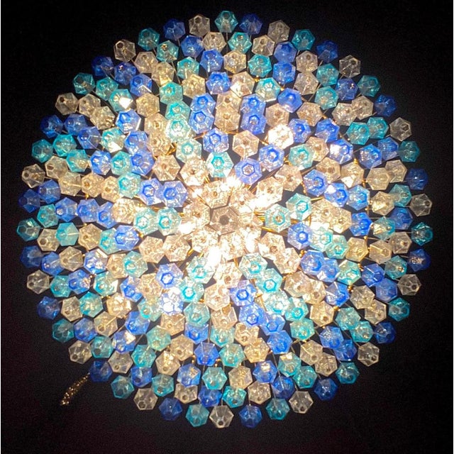 Sapphire Colored Murano Glass Poliedri Chandelier For Sale - Image 3 of 15