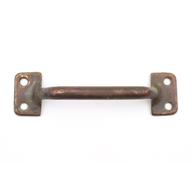 Vintage 4.875 In. Dark Brass Bridge Furniture Window Lift Pull For Sale - Image 4 of 5
