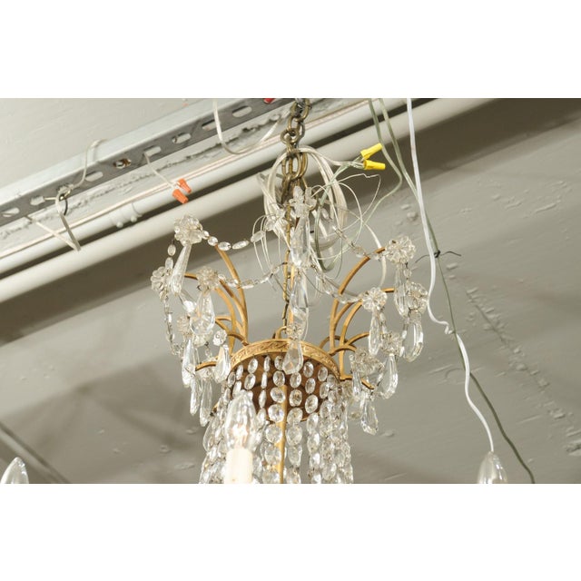 Gold Late 19th Century Doré Bronze & Crystal French Empire Chandelier For Sale - Image 8 of 11