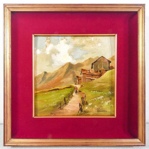 Giuseppe Gheduzzi, Landscape. Oil on Panel For Sale - Image 7 of 12