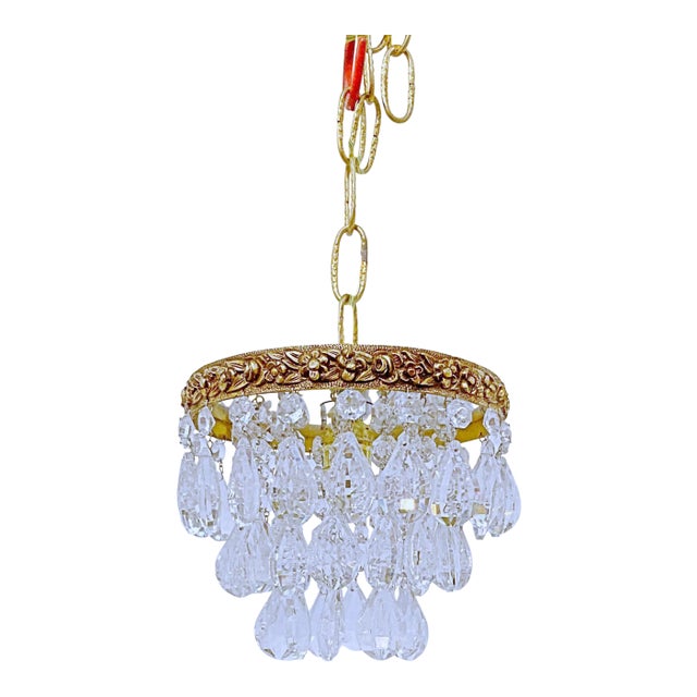 Antique Italian Bronze Upside Down Layered Chandelier For Sale