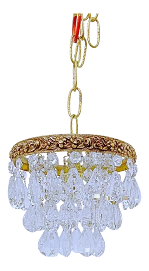 Antique Italian Bronze Upside Down Layered Chandelier
