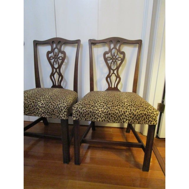 Chippendale 19th Century Leopard Transitional Chippendale Mahogany Chairs - a Pair For Sale - Image 3 of 10