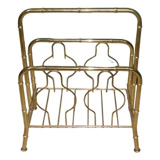 Hollywood Regency Metal Newspaper Rack, 1970s For Sale