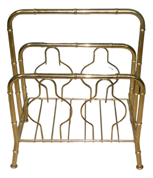 Hollywood Regency Metal Newspaper Rack, 1970s