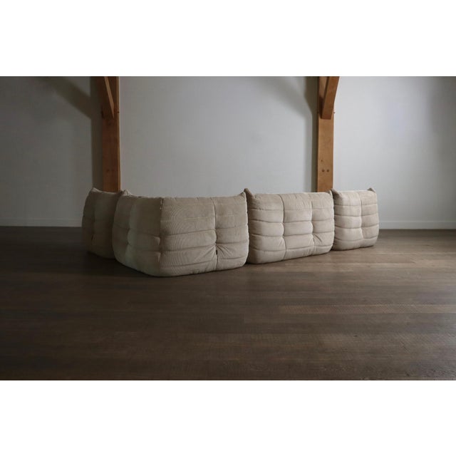 Beige Togo Sofa by Michel Ducaroy for Ligne Roset, 1970s, Set of 4 For Sale - Image 8 of 12