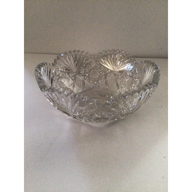 Antique 1910s Abp Crystal Cut and Clear Bowl For Sale - Image 4 of 4