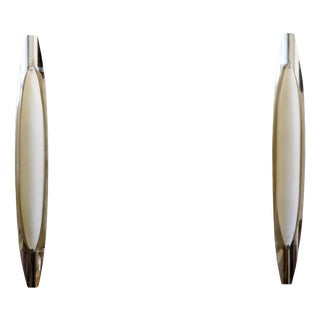 Model 2254 Wall Lights in Crystal and Nickel-Plated Brass by Max Ingrand for Fontana Arte, 1960, Set of 2 For Sale