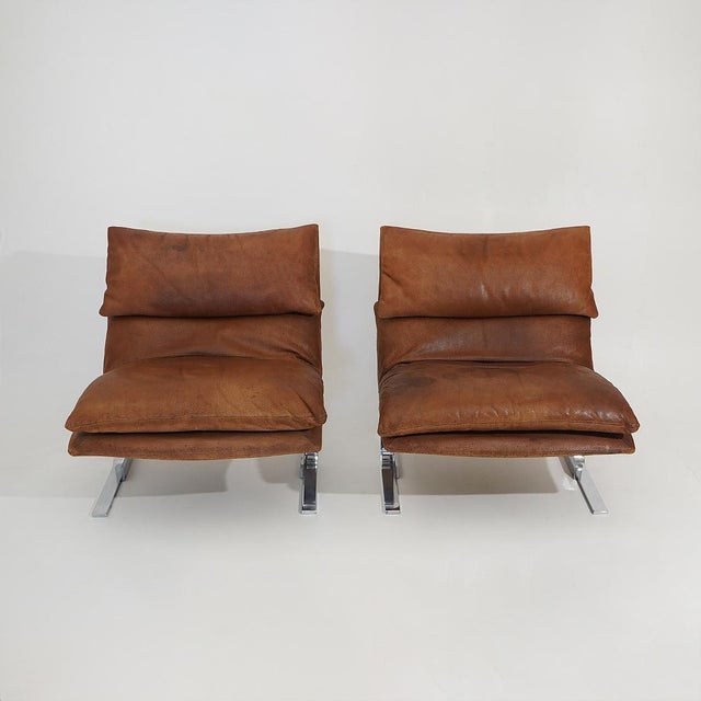Contemporary Onda Armchairs by Giovanni Offredi for Saporiti, 1970s, Set of 2 For Sale - Image 3 of 18